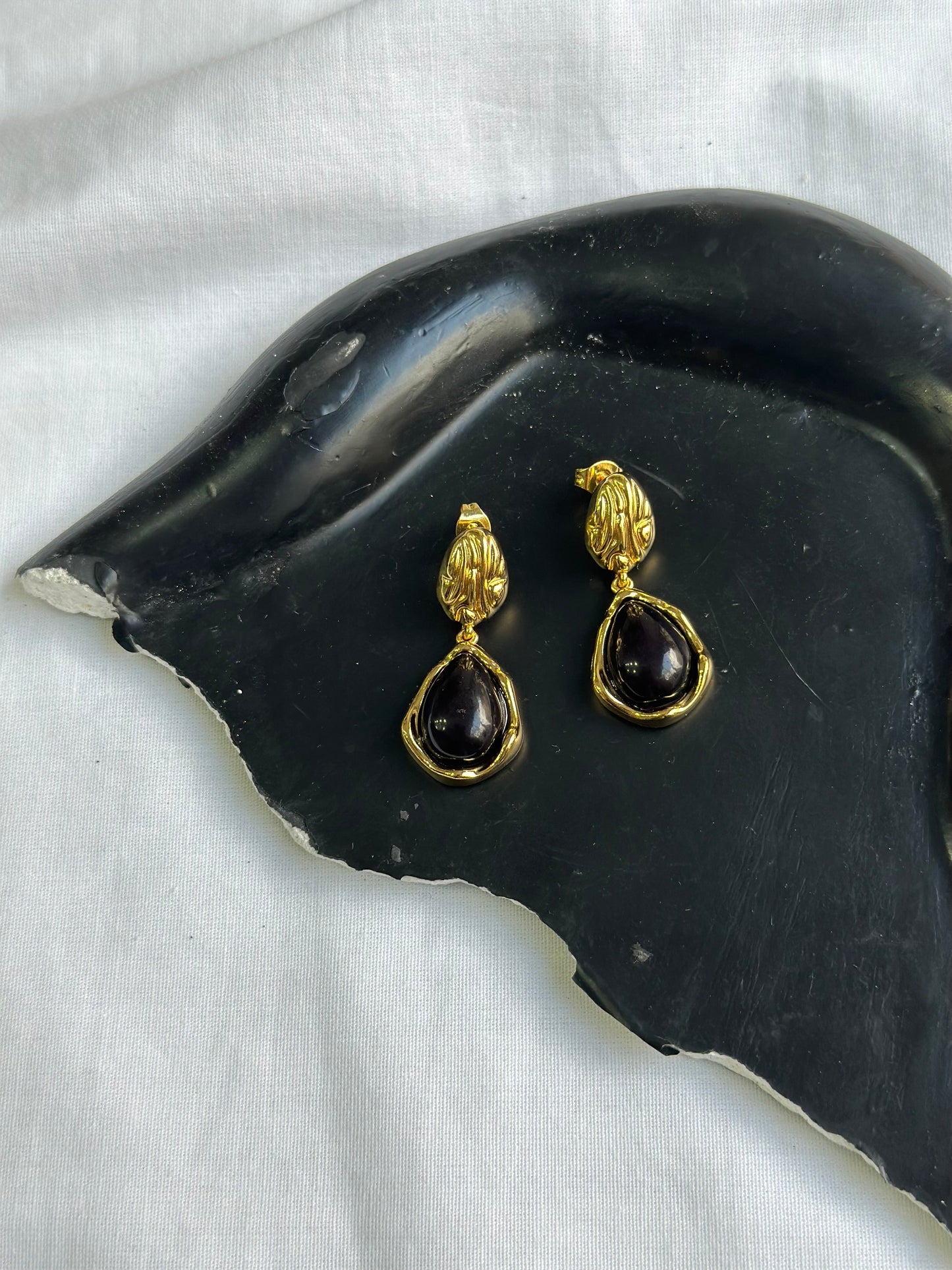 Black Stone Earrings