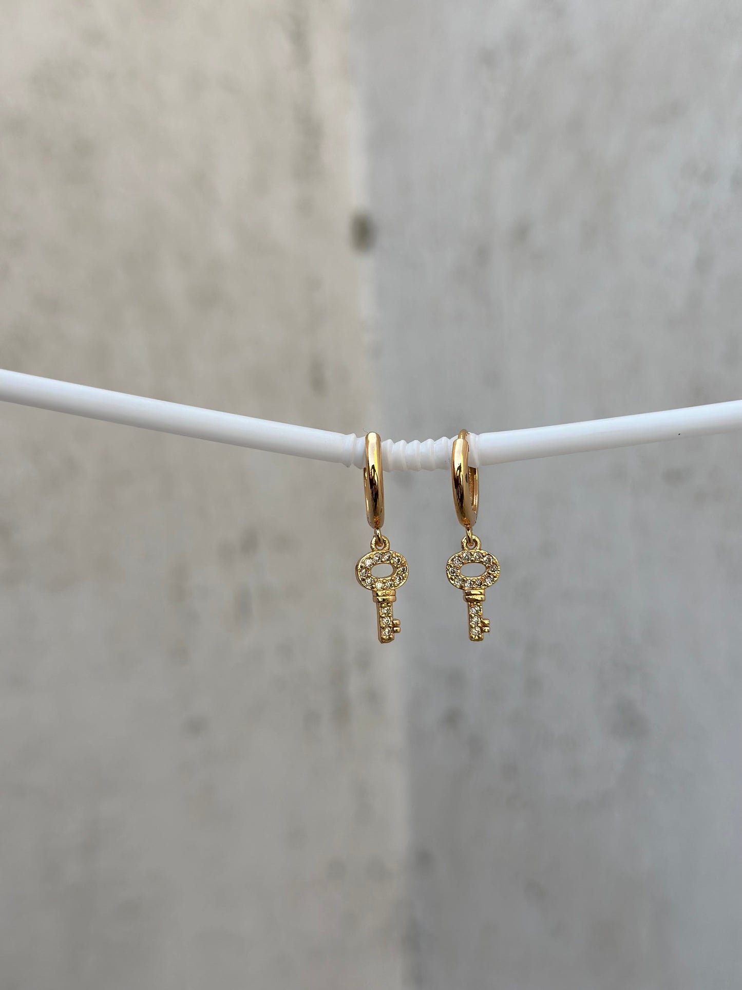 Simple Key Drop Earrings