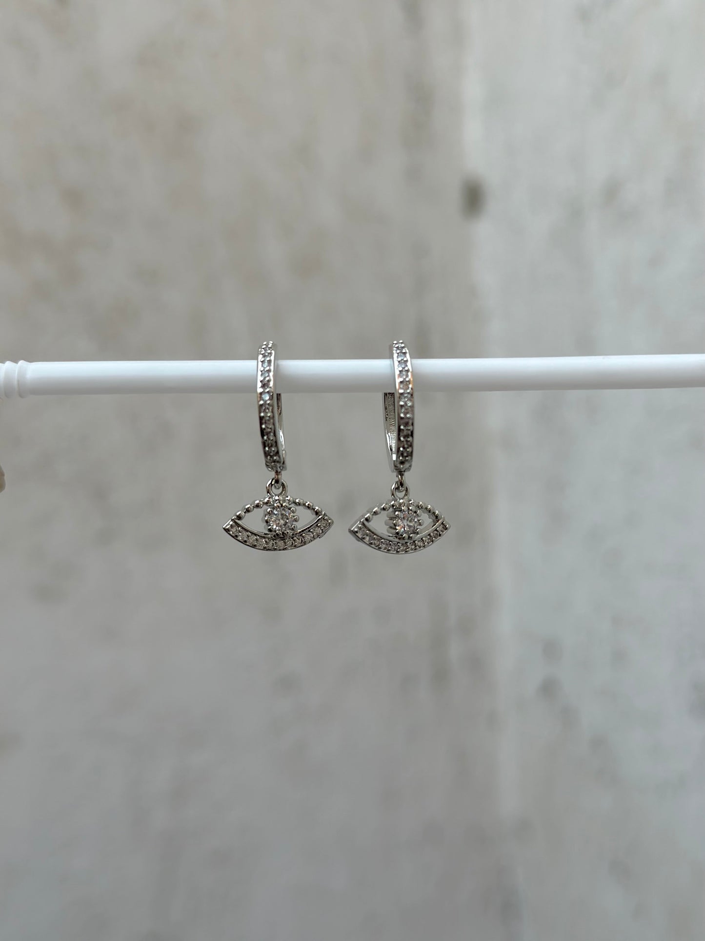 Eye Silver Drop Hoop