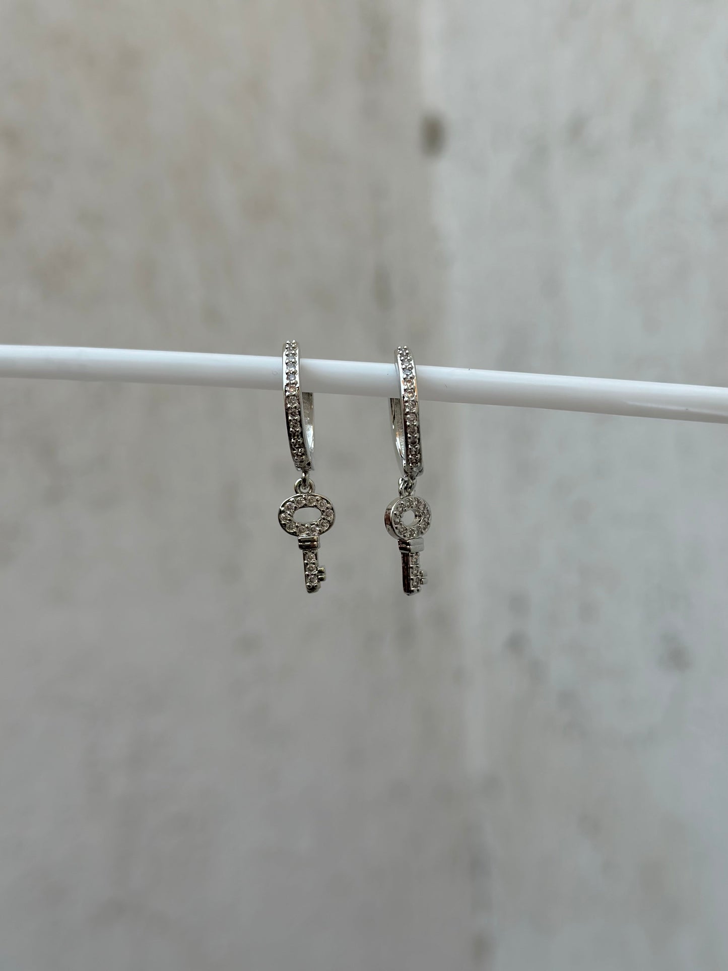 Key Silver Drop Hoop