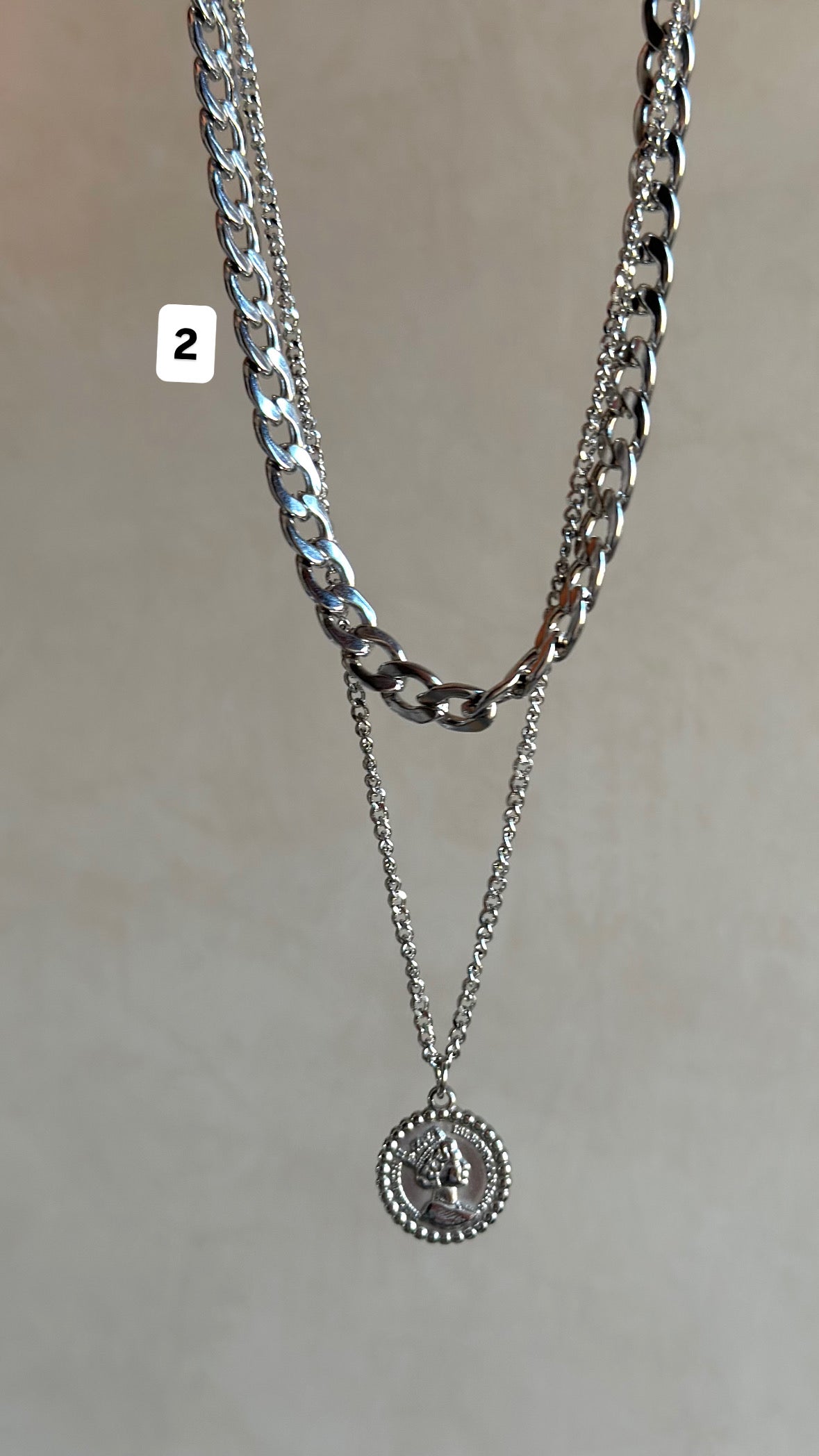 Two layers coin necklace