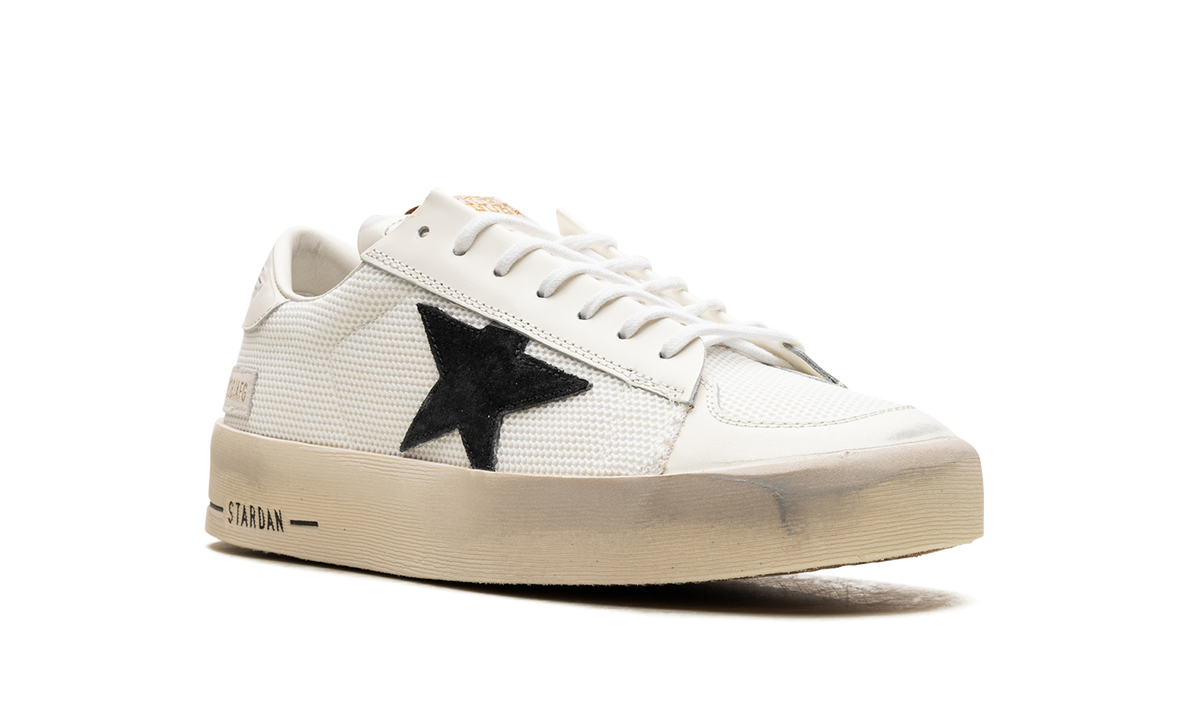 STARDAN NET UPPER SHINY LEATHER TOE AND HEEL SUEDE STAR "WHITE BLACK" GMF00328.F003028.10283