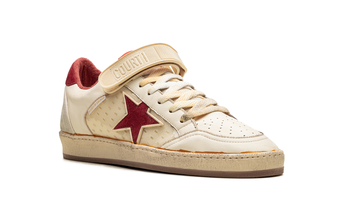 BALL STAR WITH STRAP NAPPA AND PVC UPPER SUEDE STAR SPUR AND HEEL "WHITE ICE RED PVC" GMF00554.F005681.11474