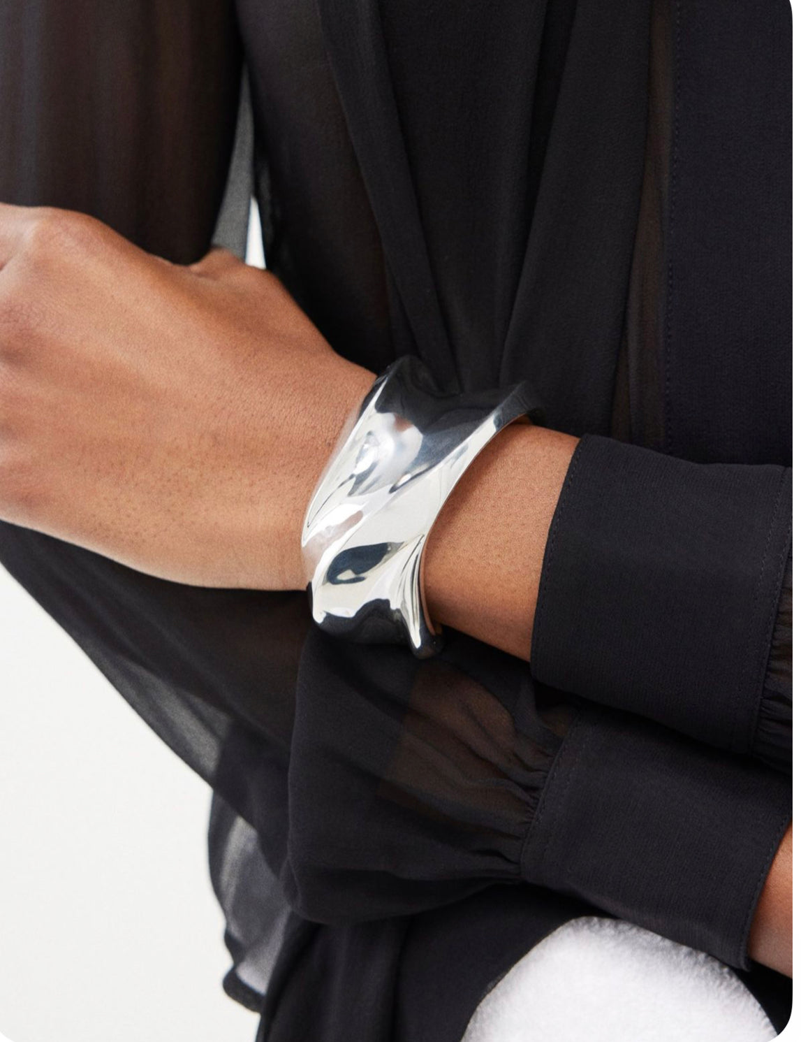 Wavy Silver Bangle