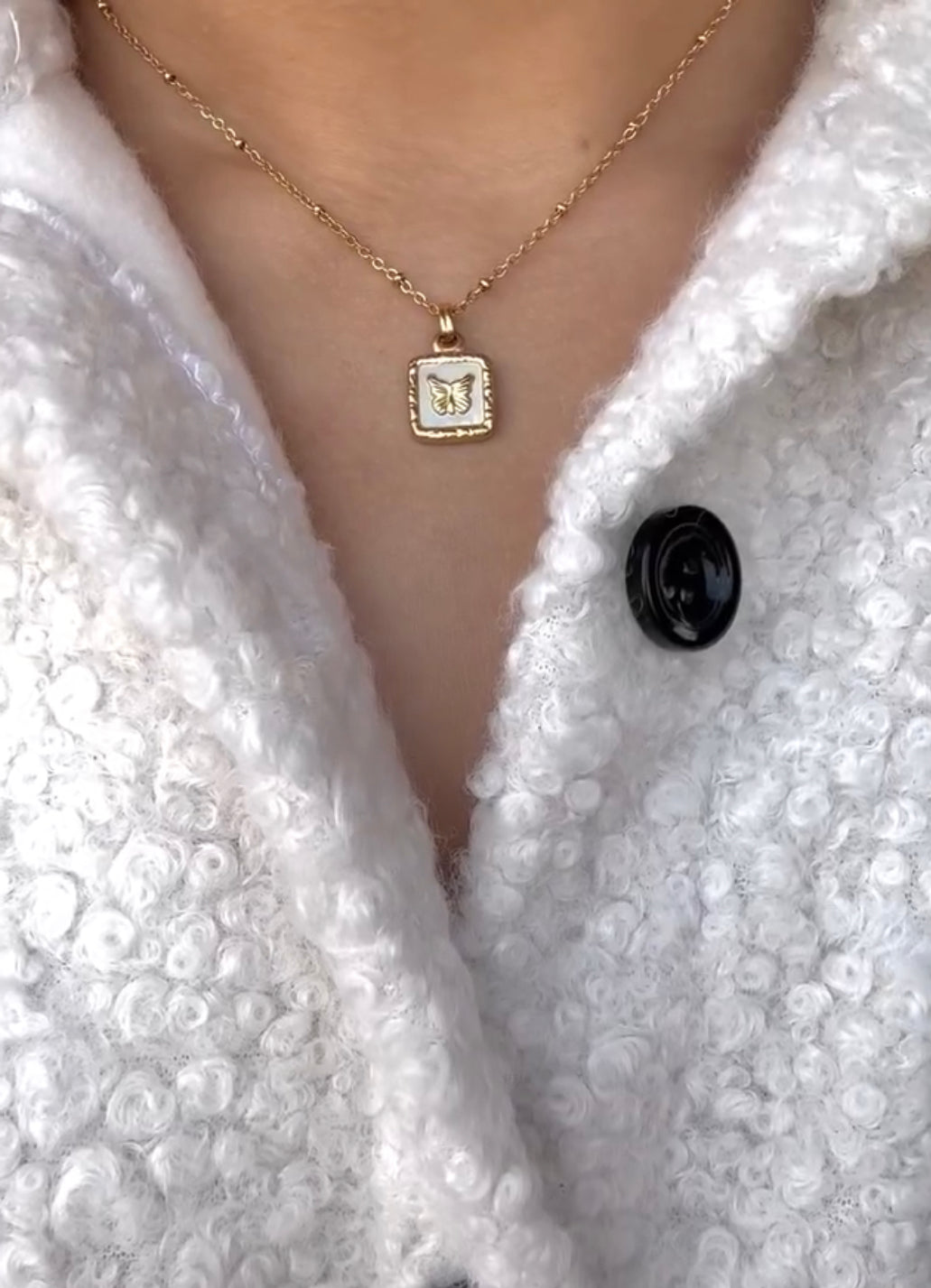 Butterfly Square Necklace