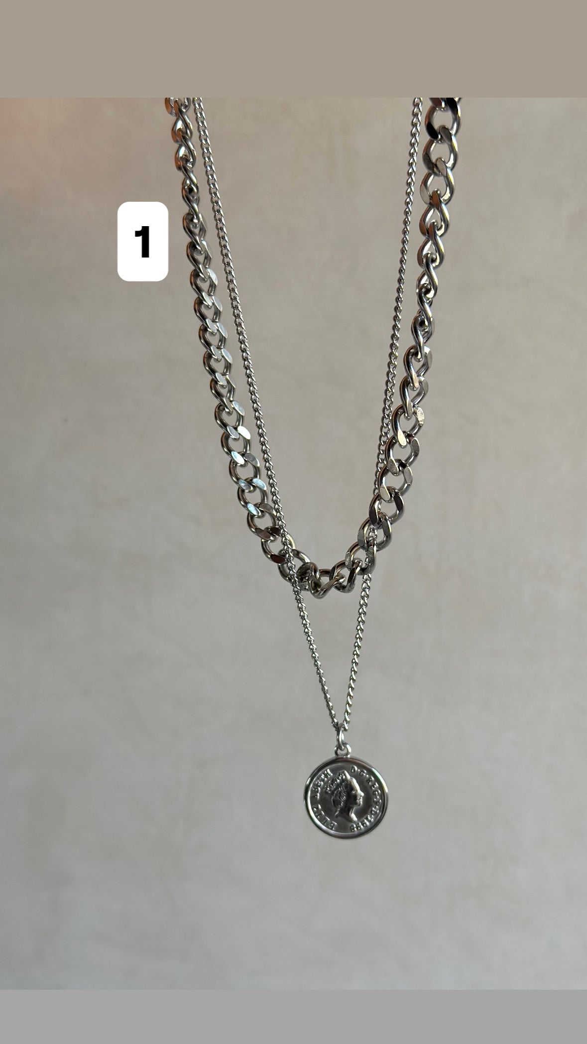 Two layers coin necklace