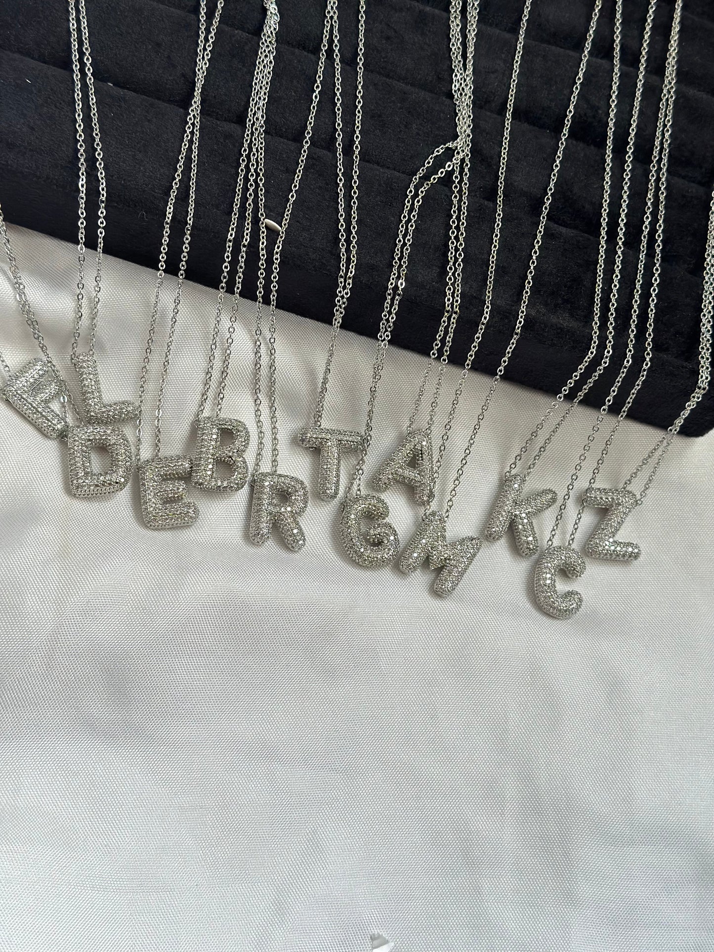 Silver Crystal Bubble Letter