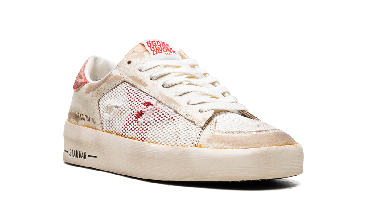 STARDAN LEATHER UPPER WITH NET LAMINATED LEATHER STAR AND HEEL LEATHER TOE "WHITE RED" GMF00128.F003534.10350