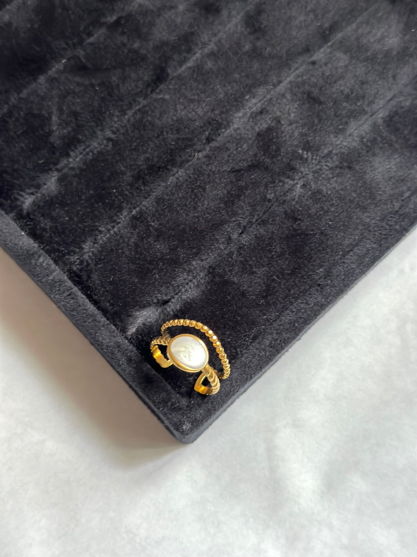 Oval White Ring
