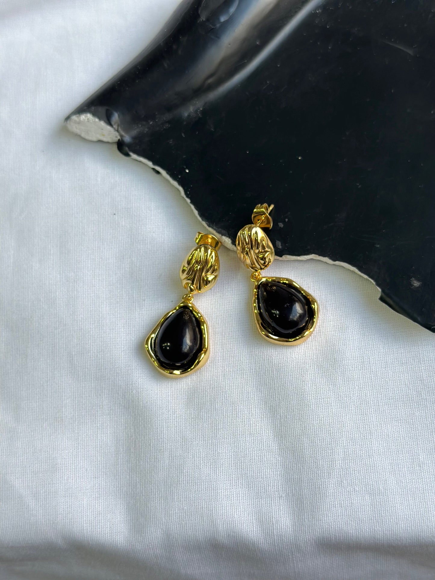 Black Stone Earrings