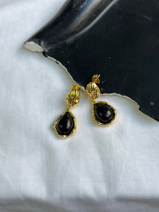 Black Stone Earrings