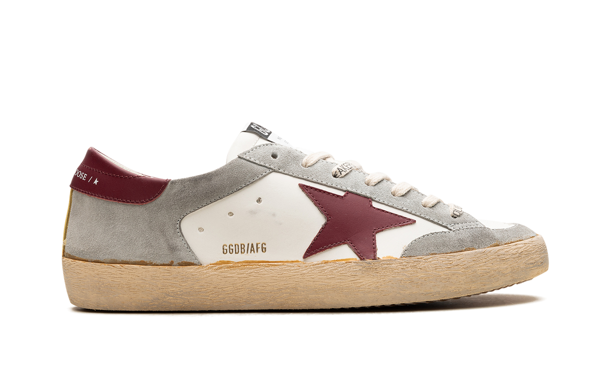 SUPER-STAR PENSTAR LEATHER AND SUEDE UPPER LEATHER STAR AND HEEL "WHITE ICE BORDEAUX" GMF00108.F005074.11633