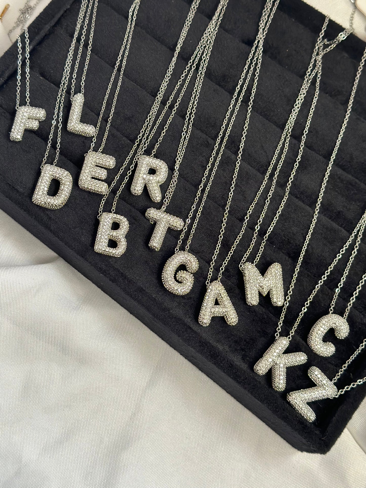 Silver Crystal Bubble Letter