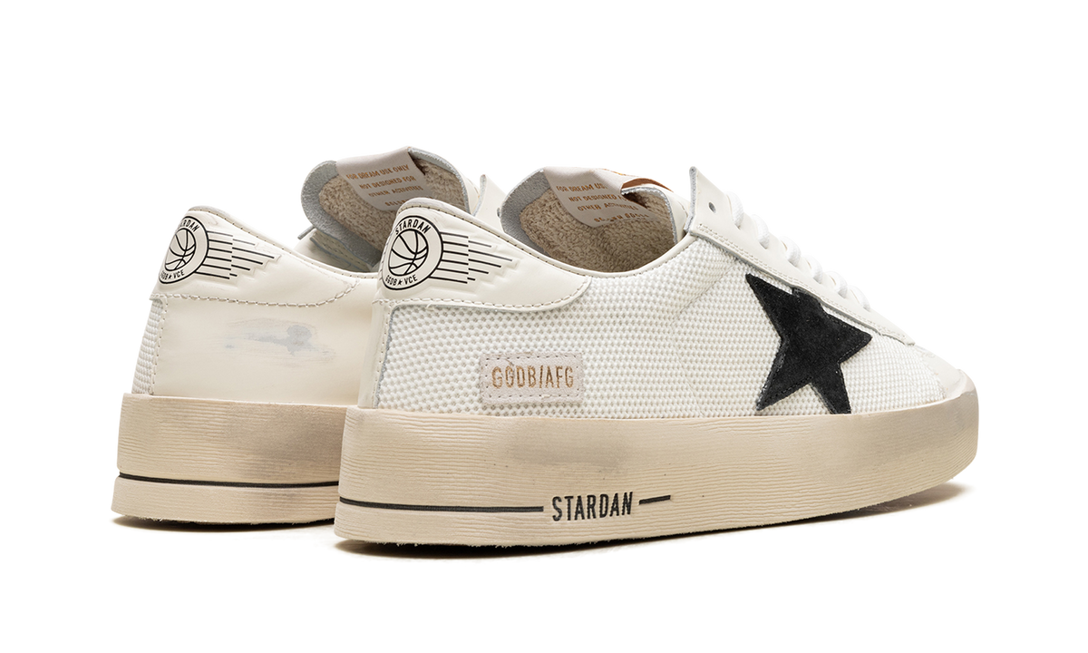 STARDAN NET UPPER SHINY LEATHER TOE AND HEEL SUEDE STAR "WHITE BLACK" GMF00328.F003028.10283