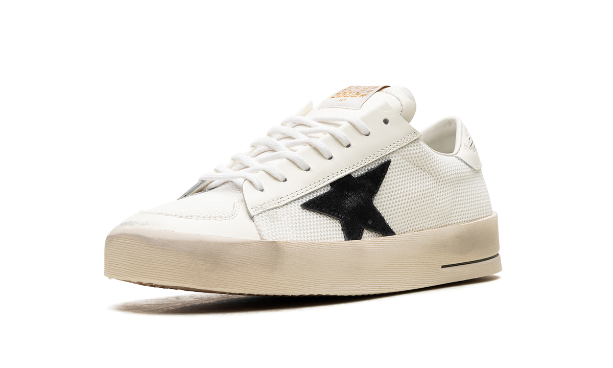 STARDAN NET UPPER SHINY LEATHER TOE AND HEEL SUEDE STAR "WHITE BLACK" GMF00328.F003028.10283