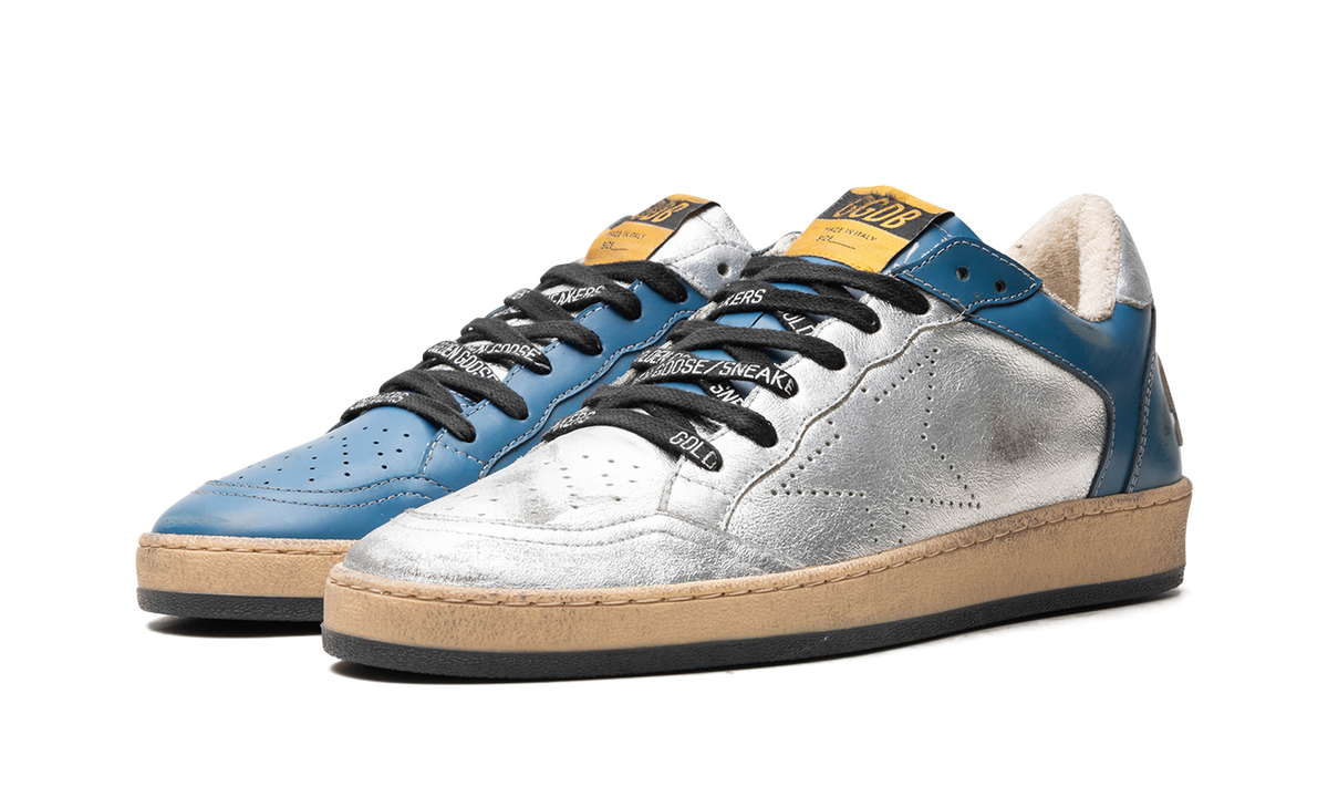 BALL STAR SHINY LEATHER AND LAMINATED UPPER SHINY LEATHER TOE TONGUE AND HEEL LAMINATED SPUR SKATE S "BLUE IVORY" GMF00515.F004377.50768
