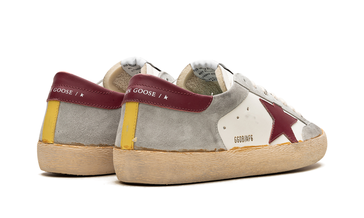 SUPER-STAR PENSTAR LEATHER AND SUEDE UPPER LEATHER STAR AND HEEL "WHITE ICE BORDEAUX" GMF00108.F005074.11633