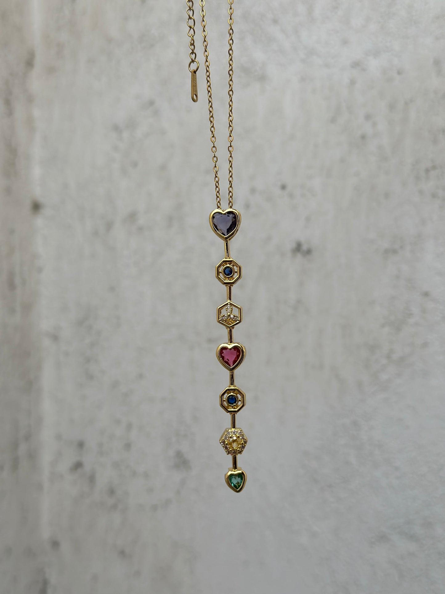 Purple Heart Drop Necklace