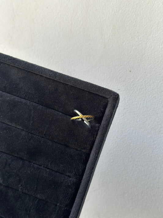 Cross Silver x Gold Ring