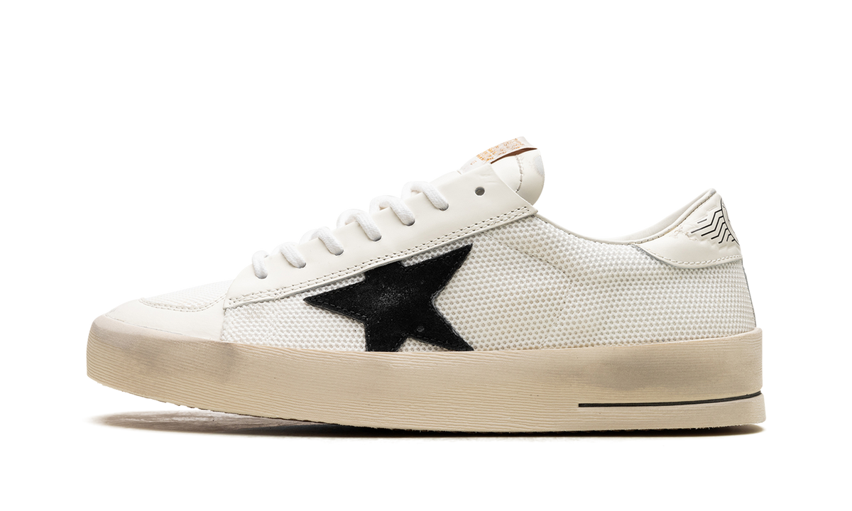 STARDAN NET UPPER SHINY LEATHER TOE AND HEEL SUEDE STAR "WHITE BLACK" GMF00328.F003028.10283