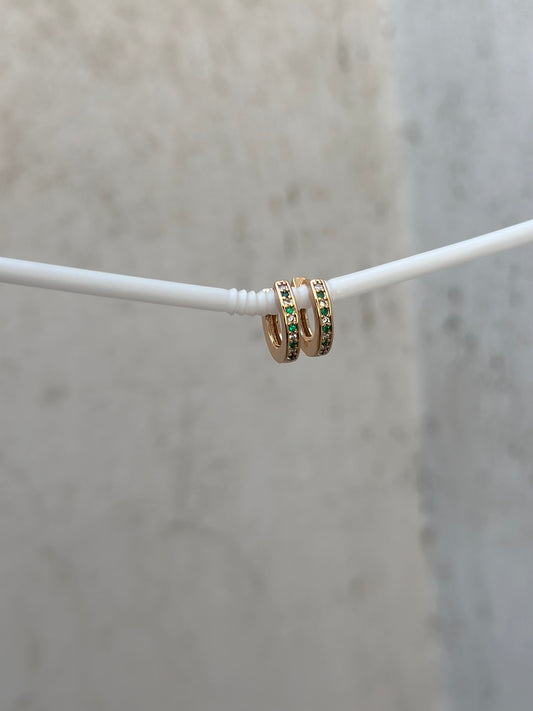 Thin Emerald Hoop