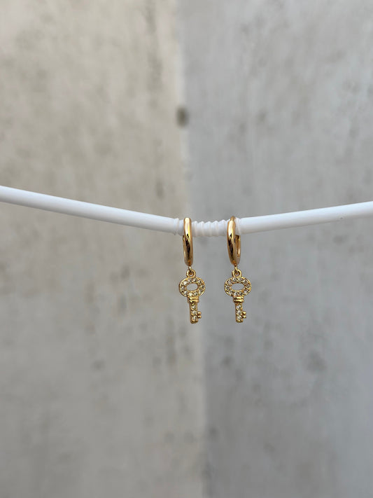 Simple Key Drop Earrings