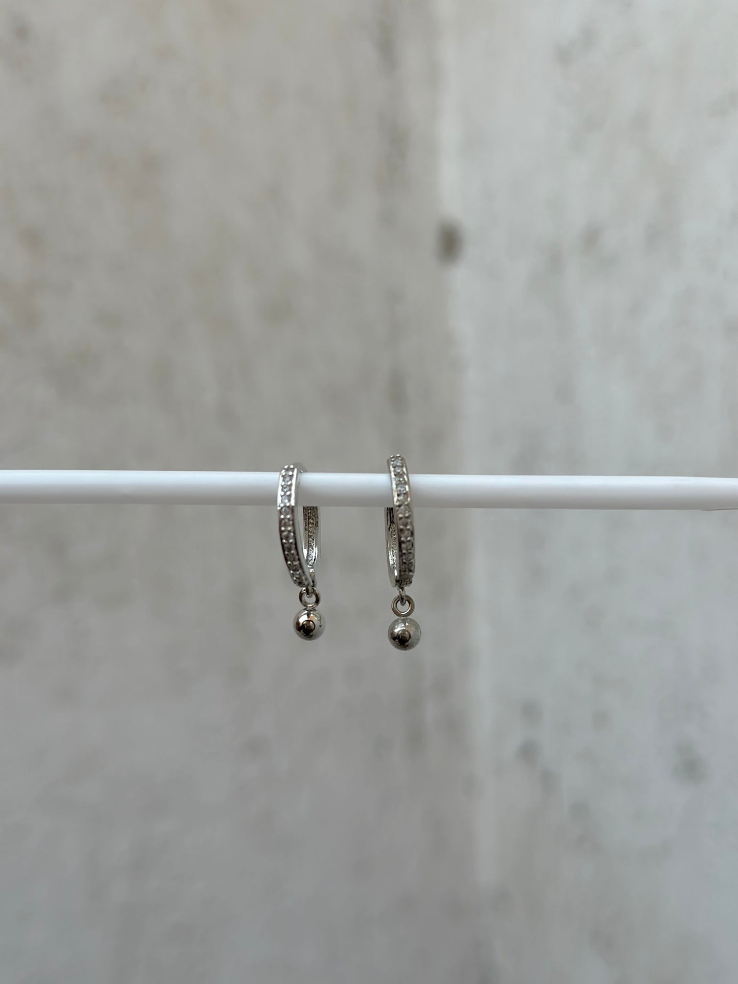 Beads Silver Drop Hoop