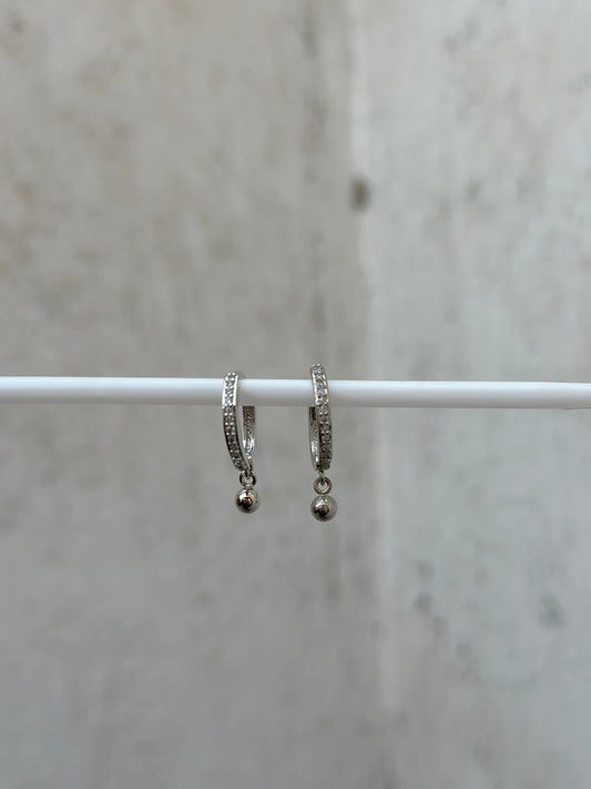 Beads Silver Drop Hoop