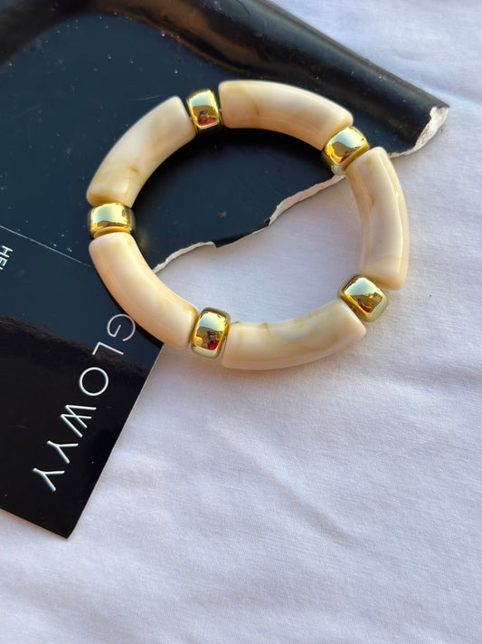 Bej Acrylic Bambo Bangle