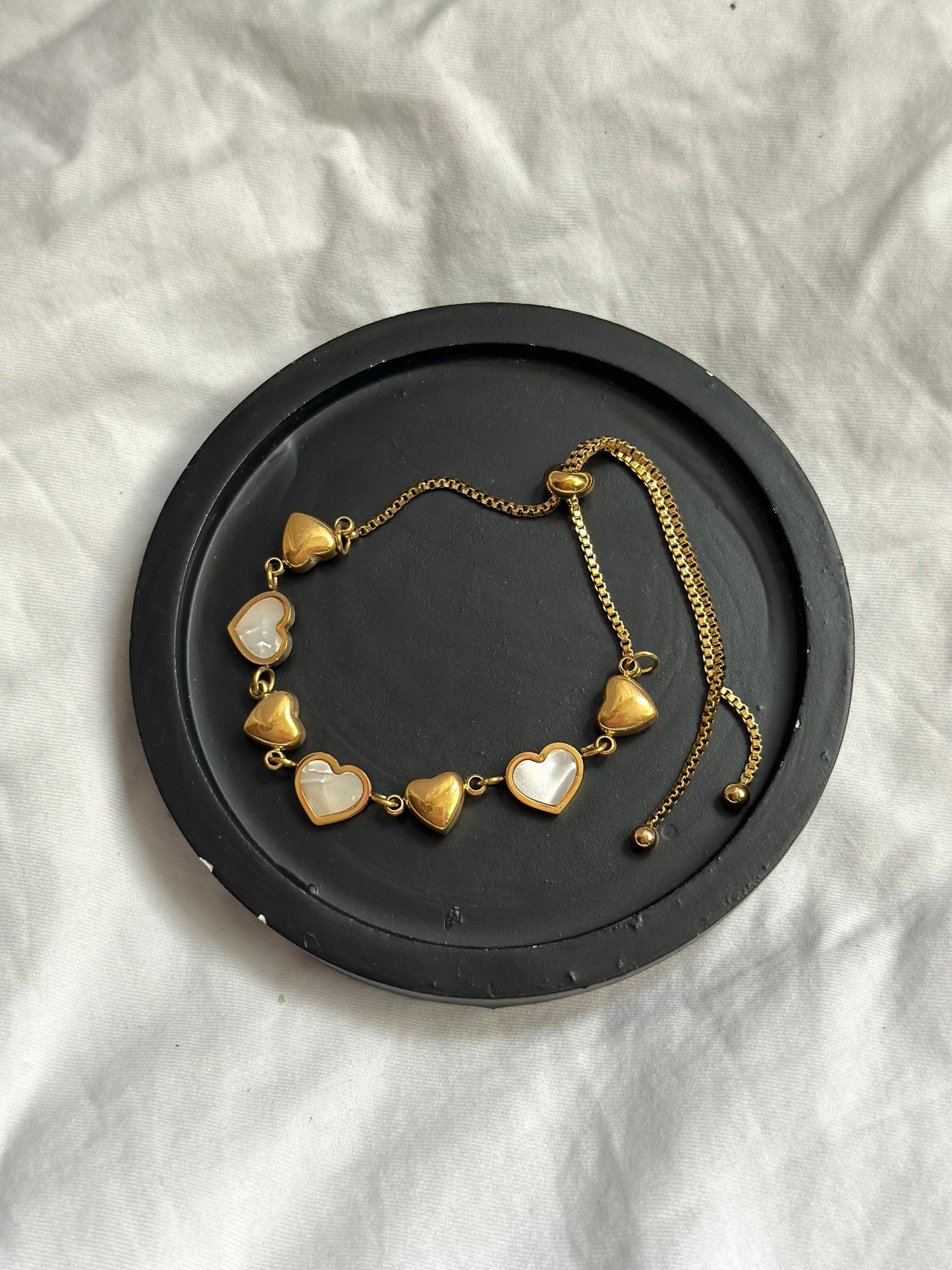 White Heart adjustable Bracelet