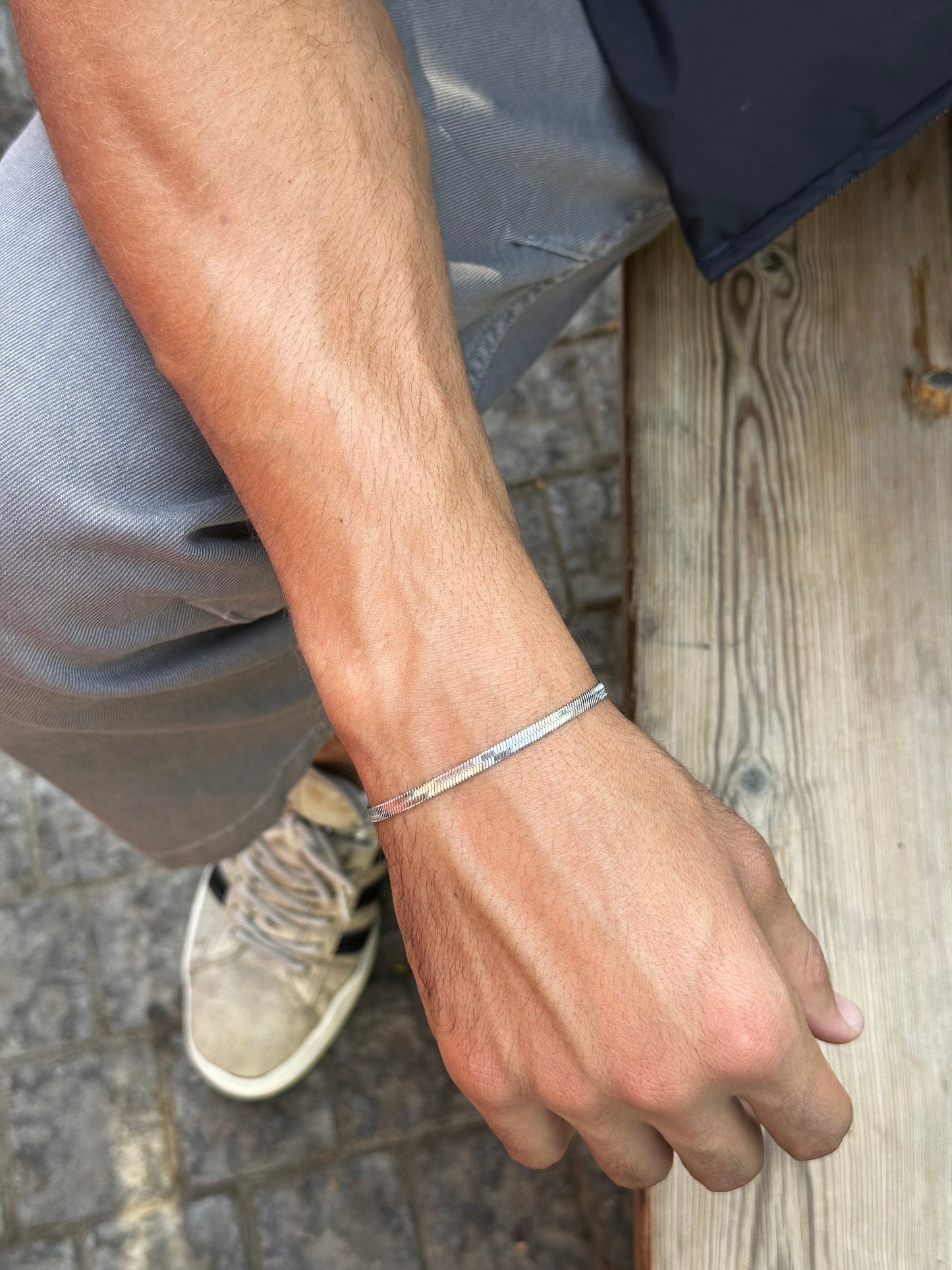 Silver snake bracelet