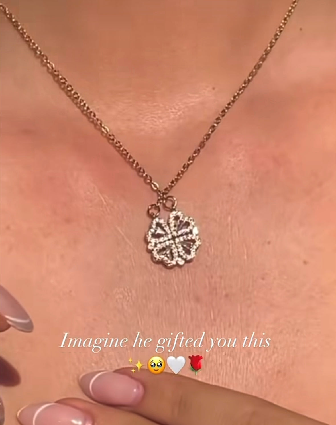 Four Magnetic Heart Necklace