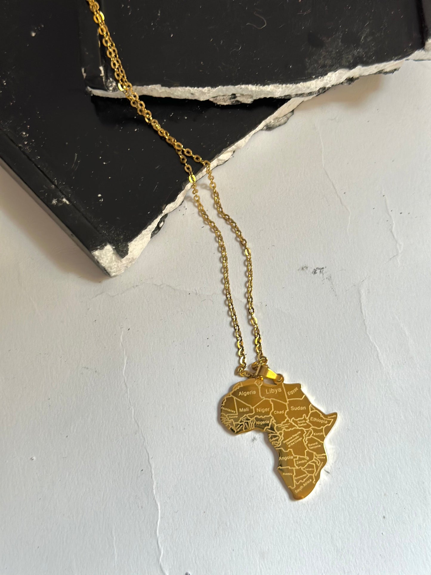 Africa Map Necklace