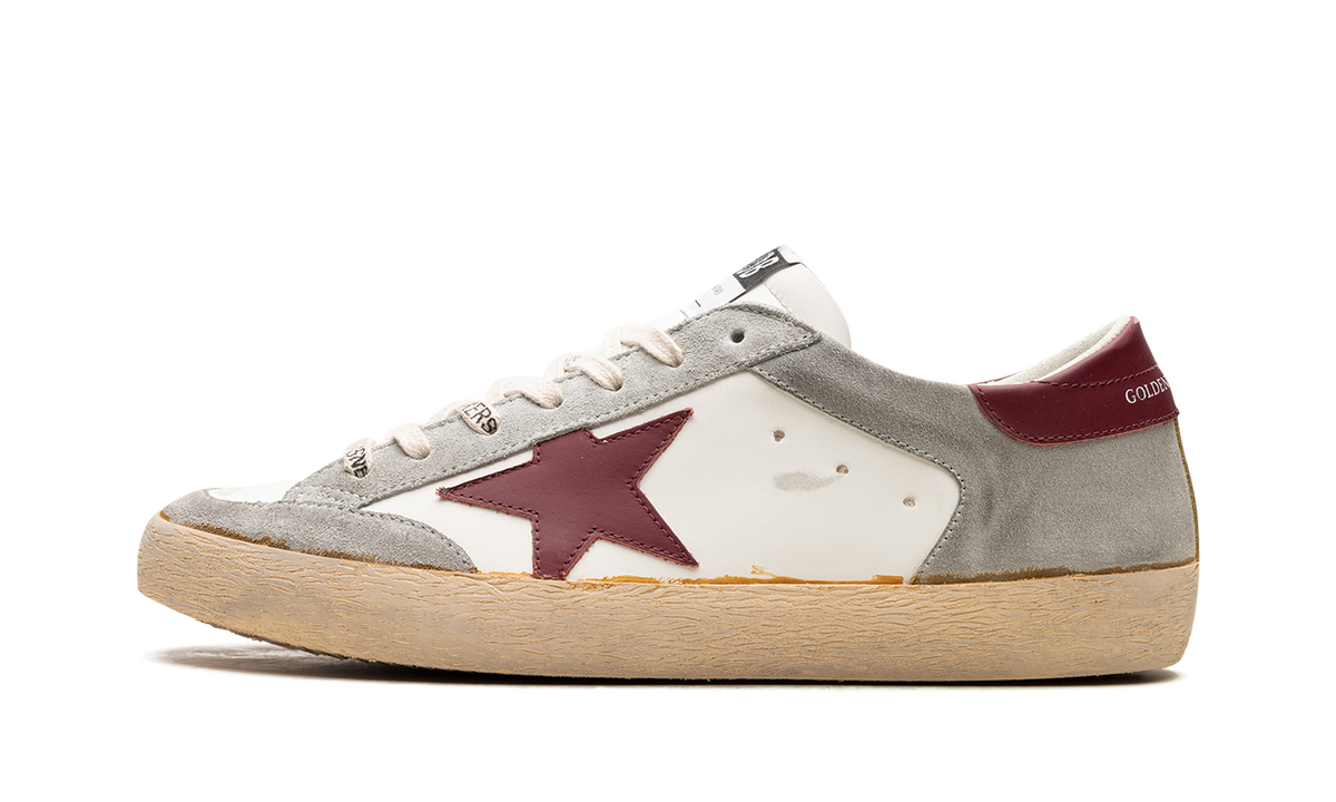 SUPER-STAR PENSTAR LEATHER AND SUEDE UPPER LEATHER STAR AND HEEL "WHITE ICE BORDEAUX" GMF00108.F005074.11633