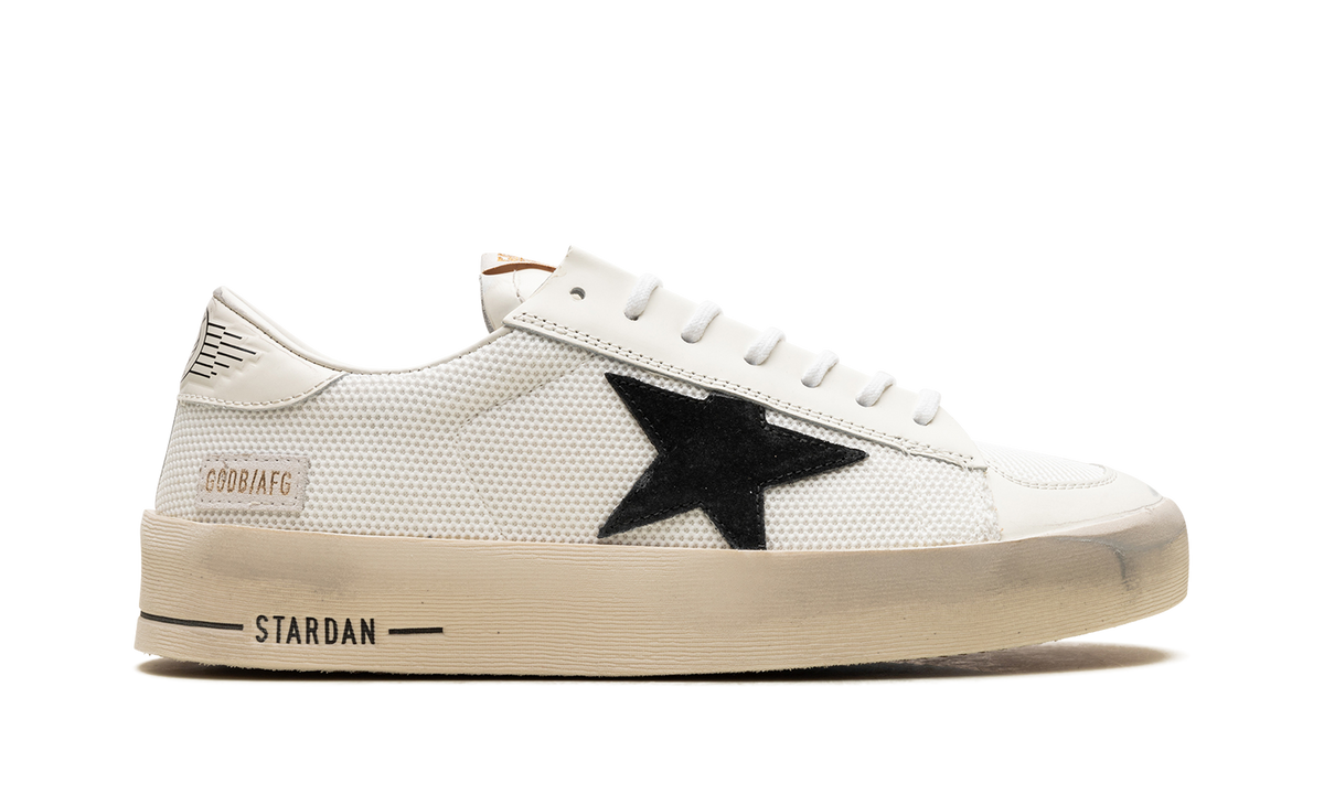 STARDAN NET UPPER SHINY LEATHER TOE AND HEEL SUEDE STAR "WHITE BLACK" GMF00328.F003028.10283