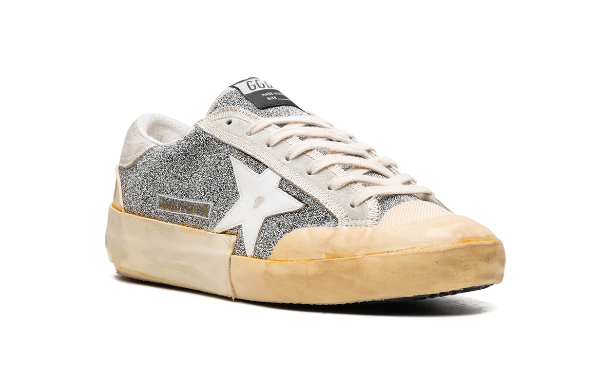 SUPER-STAR CRYSTAL UPPER LEATHER STAR CRYSTAL TOE AND TONGUE SUEDE HEEL RUBBER SPUR "SILVER WHITE ICE VANILLA" GMF00510.F004366.70271
