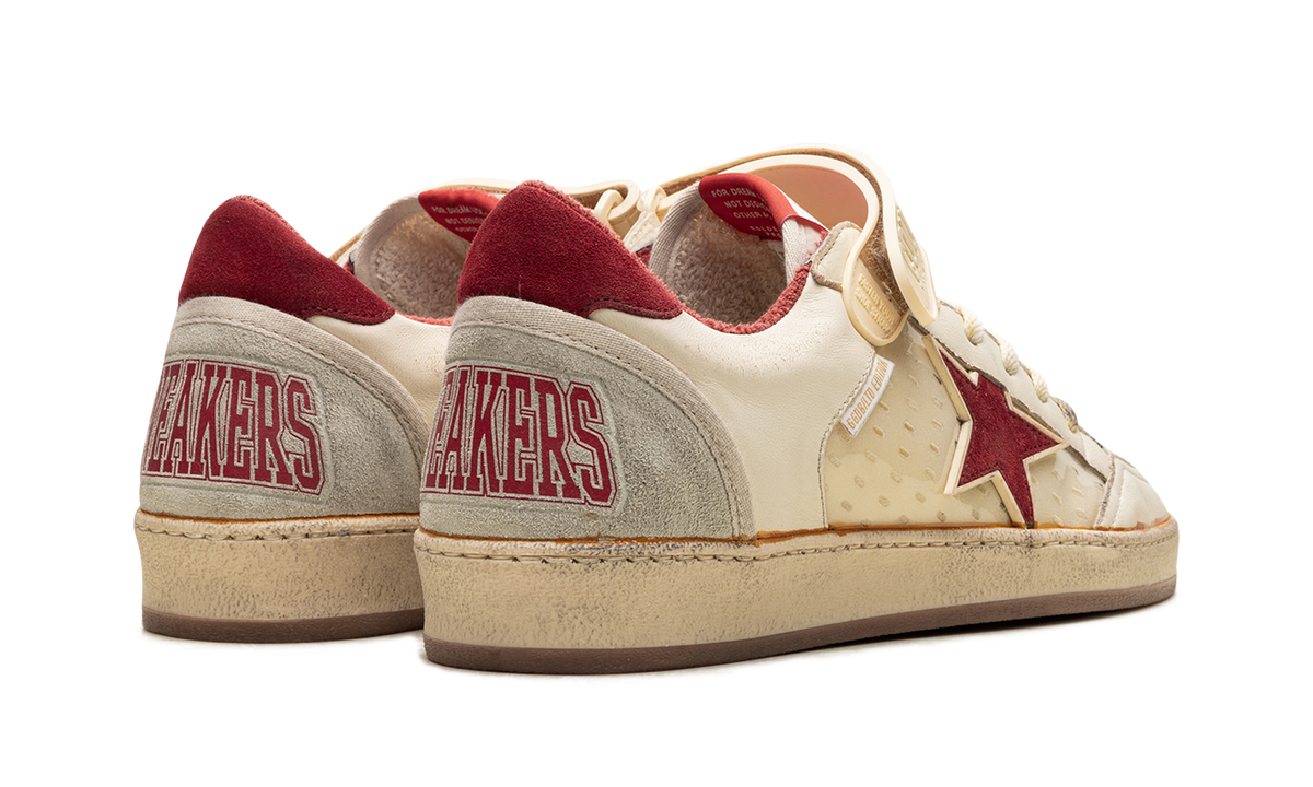 BALL STAR WITH STRAP NAPPA AND PVC UPPER SUEDE STAR SPUR AND HEEL "WHITE ICE RED PVC" GMF00554.F005681.11474