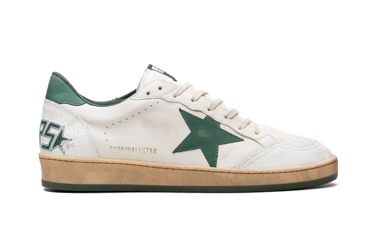 BALLSTAR NAPPA UPPER MATT LEATHER STAR CRACK TOE "WHITE GREEN" GMF00117.F000325.10502
