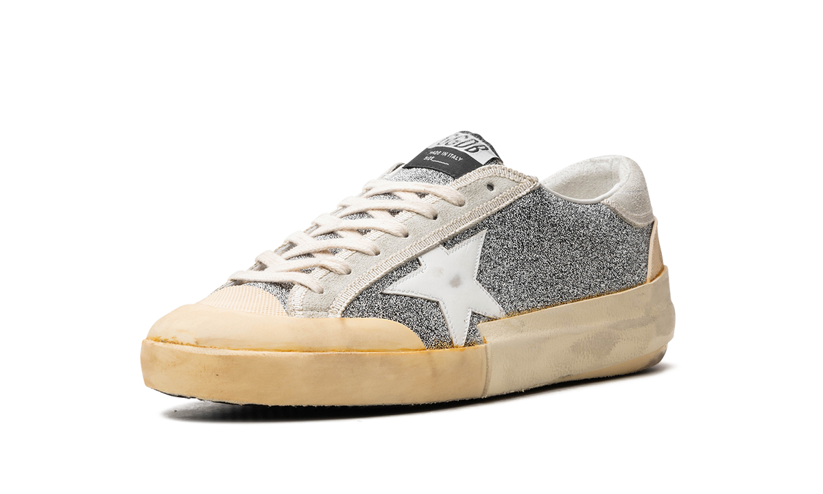 SUPER-STAR CRYSTAL UPPER LEATHER STAR CRYSTAL TOE AND TONGUE SUEDE HEEL RUBBER SPUR "SILVER WHITE ICE VANILLA" GMF00510.F004366.70271