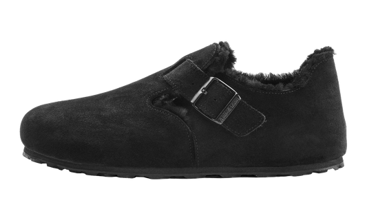 London Shearling Suede Leather "Shearling Black - Narrow Width" 1014961