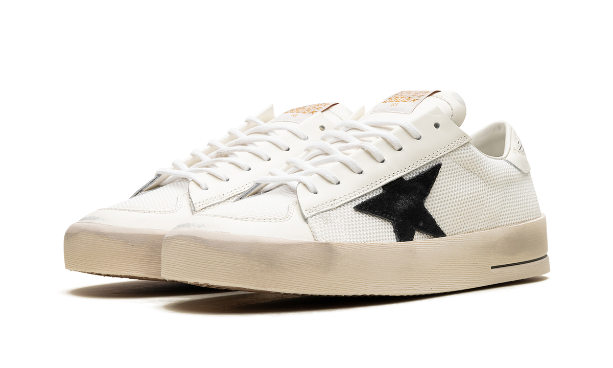 STARDAN NET UPPER SHINY LEATHER TOE AND HEEL SUEDE STAR "WHITE BLACK" GMF00328.F003028.10283