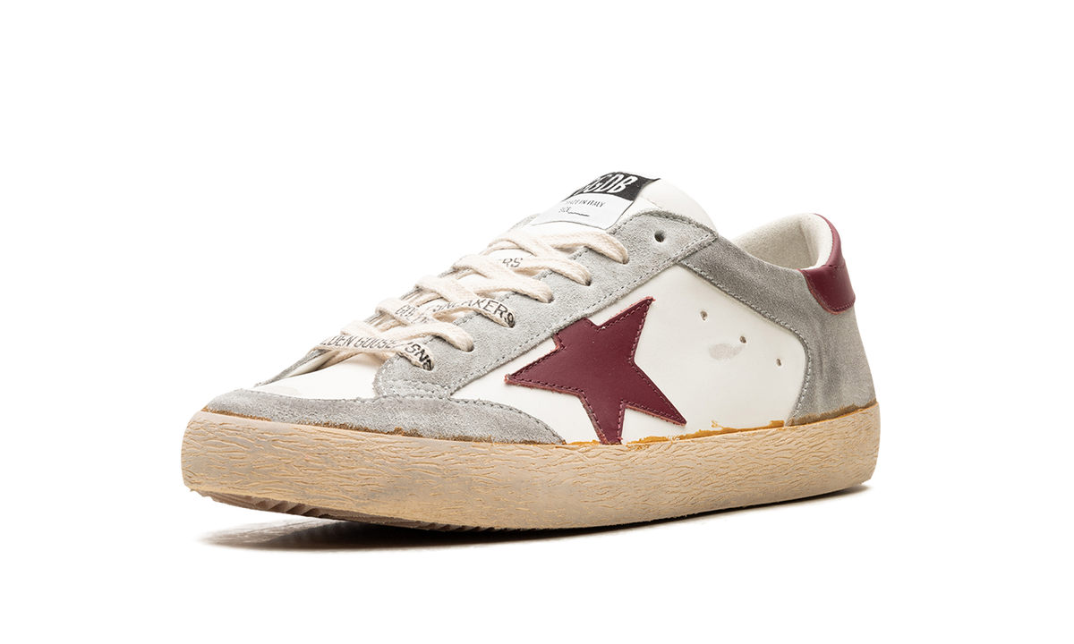 SUPER-STAR PENSTAR LEATHER AND SUEDE UPPER LEATHER STAR AND HEEL "WHITE ICE BORDEAUX" GMF00108.F005074.11633