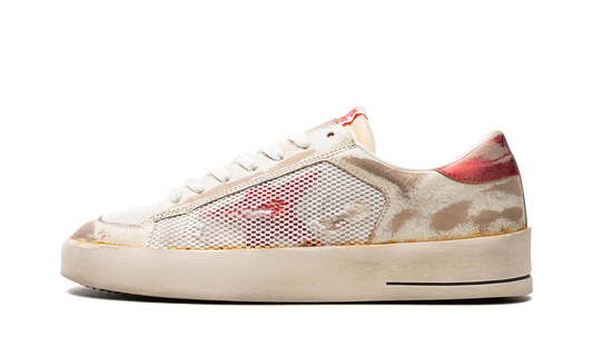 STARDAN LEATHER UPPER WITH NET LAMINATED LEATHER STAR AND HEEL LEATHER TOE "WHITE RED" GMF00128.F003534.10350