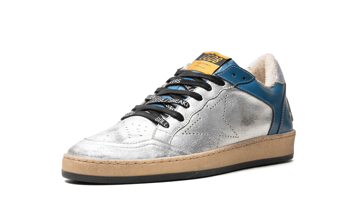 BALL STAR SHINY LEATHER AND LAMINATED UPPER SHINY LEATHER TOE TONGUE AND HEEL LAMINATED SPUR SKATE S "BLUE IVORY" GMF00515.F004377.50768