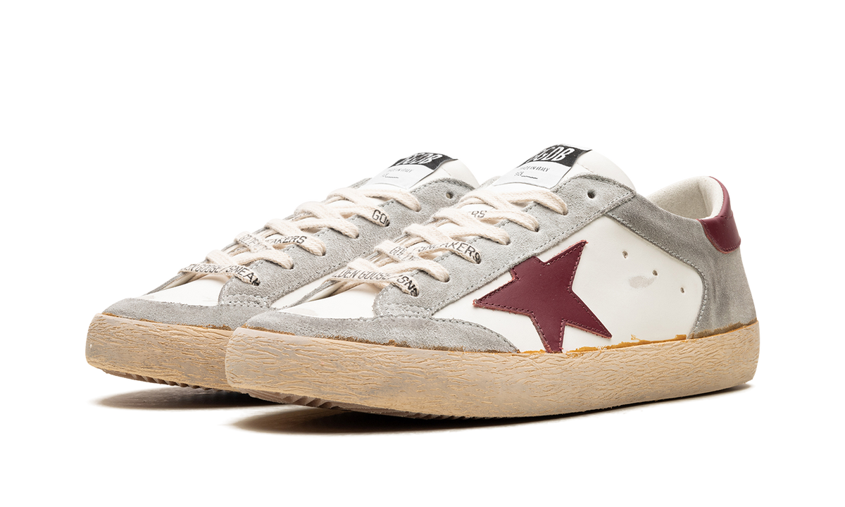 SUPER-STAR PENSTAR LEATHER AND SUEDE UPPER LEATHER STAR AND HEEL "WHITE ICE BORDEAUX" GMF00108.F005074.11633