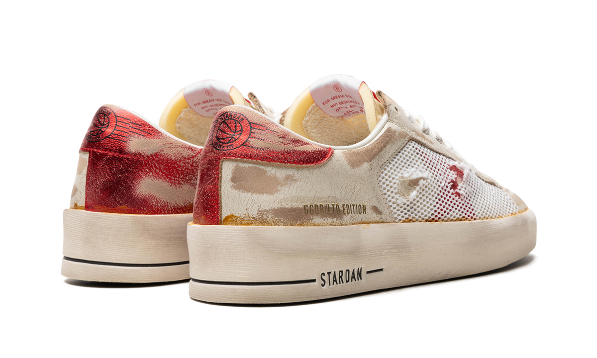 STARDAN LEATHER UPPER WITH NET LAMINATED LEATHER STAR AND HEEL LEATHER TOE "WHITE RED" GMF00128.F003534.10350
