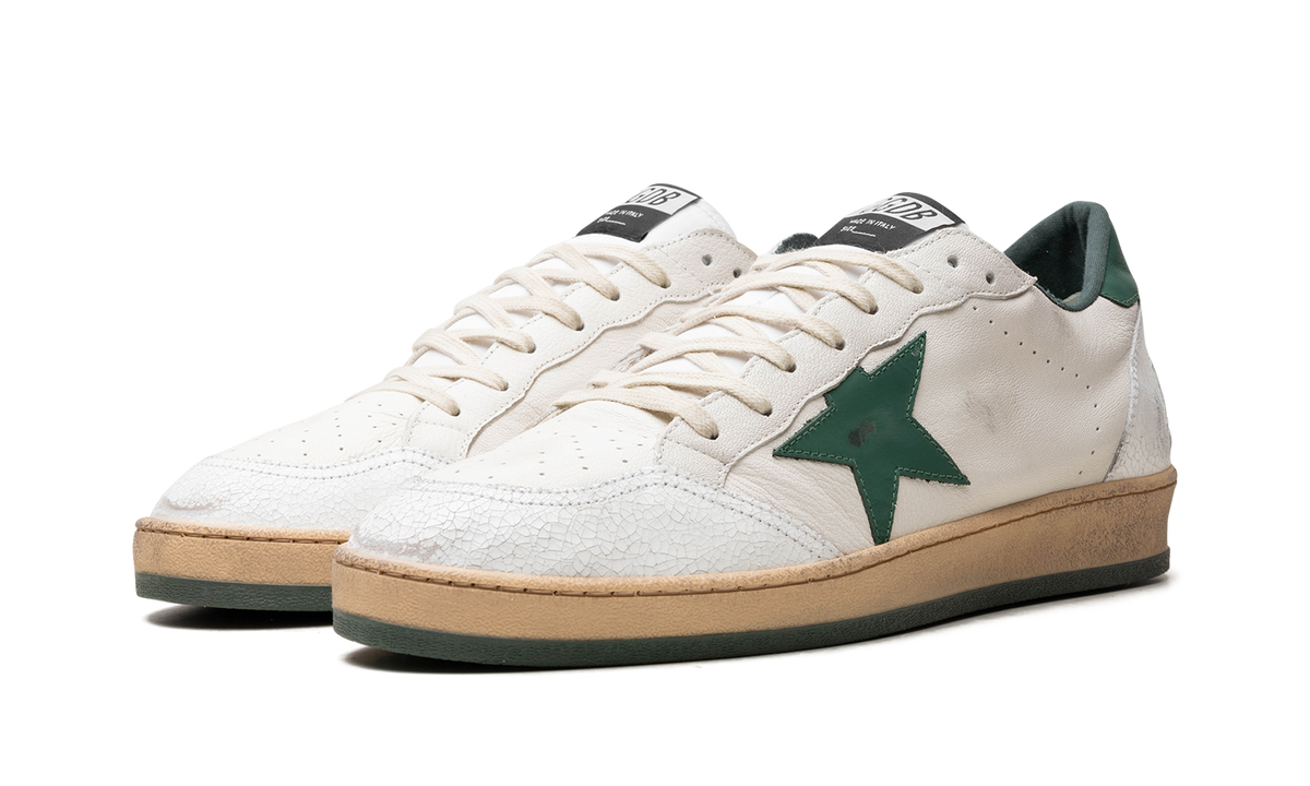 BALLSTAR NAPPA UPPER MATT LEATHER STAR CRACK TOE "WHITE GREEN" GMF00117.F000325.10502