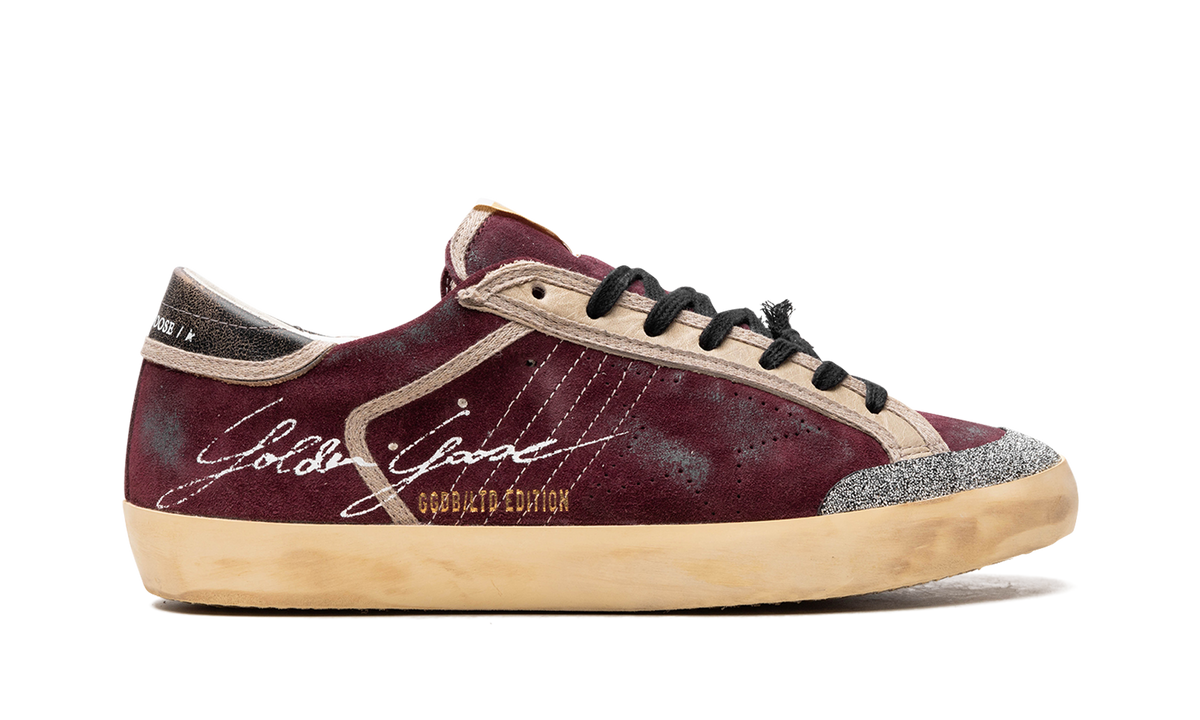 SUPER-STAR PENSTAR SUEDE UPPER CRYSTAL PENSTAR SKATE STAR VINTAGE LEATHER HEEL SIGNATURE FOXING "WINE RED BLACK" GMF00172.F004363.40448