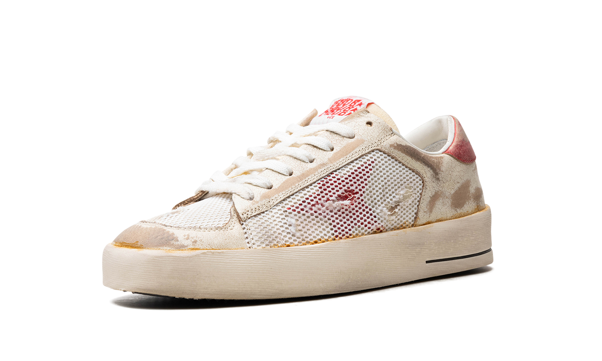STARDAN LEATHER UPPER WITH NET LAMINATED LEATHER STAR AND HEEL LEATHER TOE "WHITE RED" GMF00128.F003534.10350