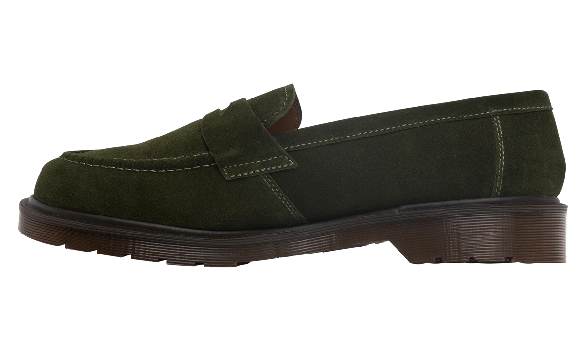 Delapre Penny Repello Calf Suede Loafers "Field Green" 43301301